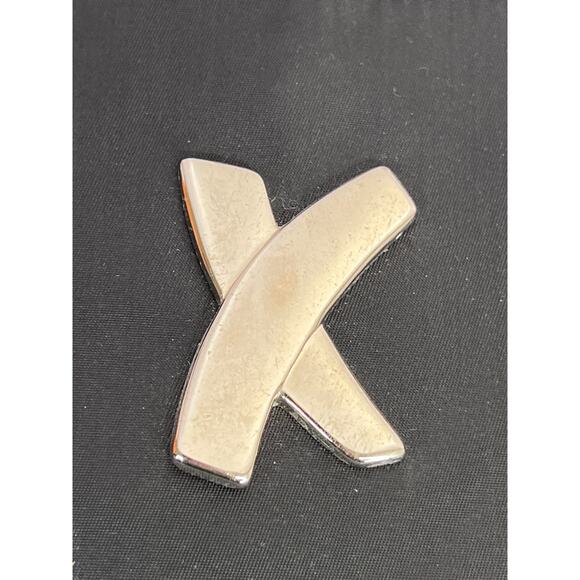 Vintage Paloma Picasso Shoulder Bag,'X' logo, black nylon/Leather, chain strap - Picture 12 of 14